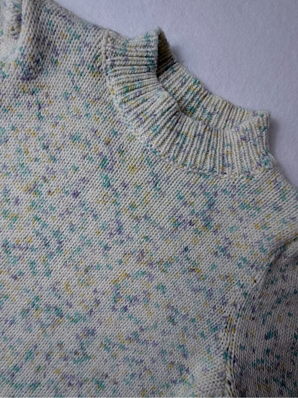 Talbots Cream Speckled Turtleneck Sweater with Pastel Flecks